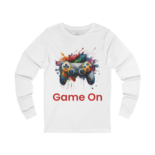 Game On Controller Long Sleeve Tee — Colorful Gamer Graphic Shirt